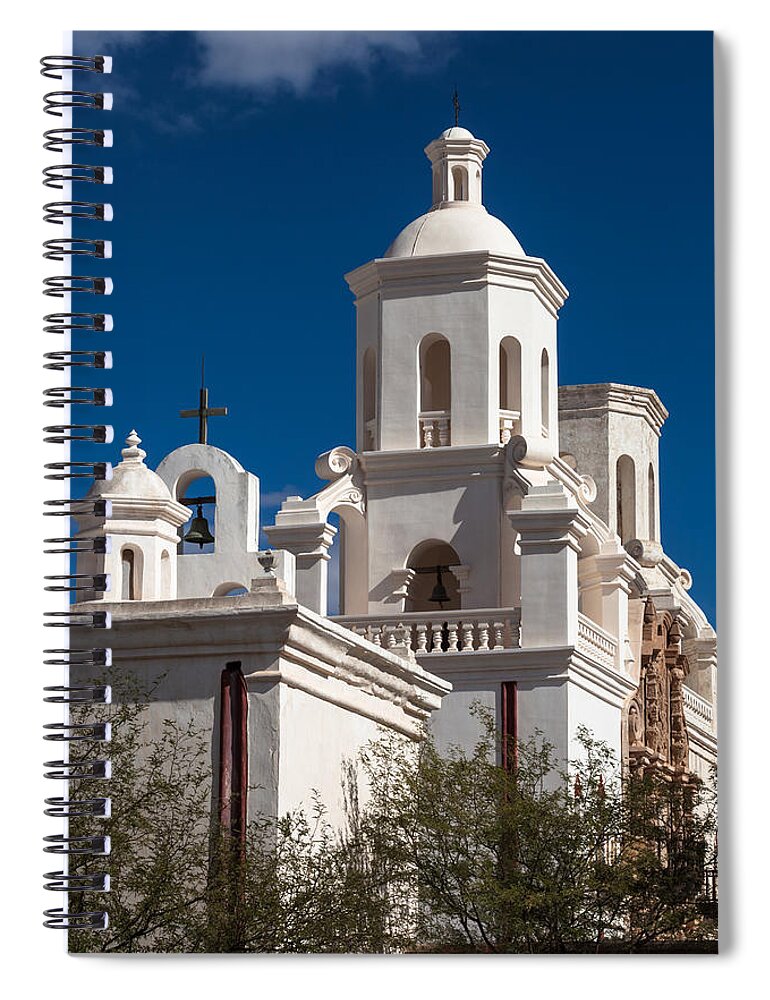 1797 Spiral Notebook featuring the photograph Crosses And Bells At San Xavier del Bac by Ed Gleichman