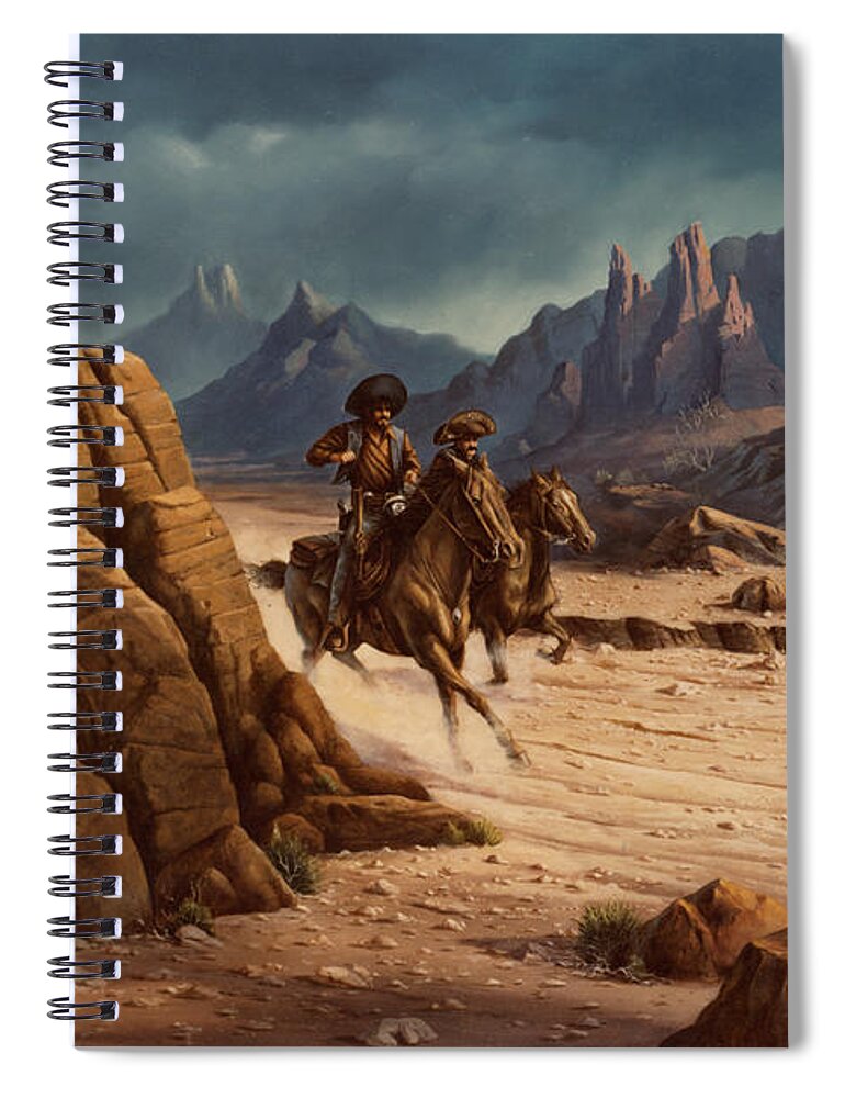 Michael Humphries Spiral Notebook featuring the painting Crossing The Border by Michael Humphries