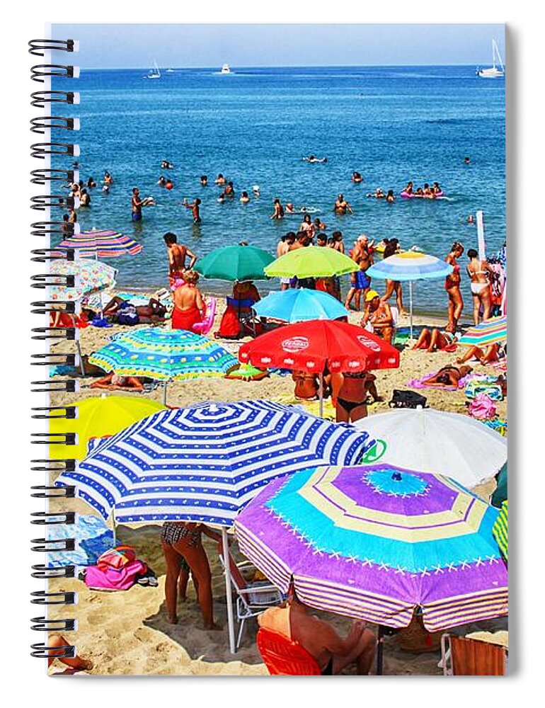 Beach Spiral Notebook featuring the photograph Crowded Beach by Stefano Senise