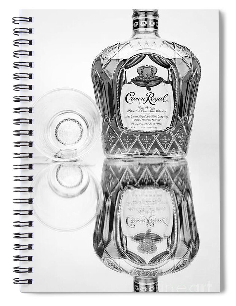 Crown Royal Spiral Notebook featuring the photograph Crown Royal Black and White by Glenn Gordon