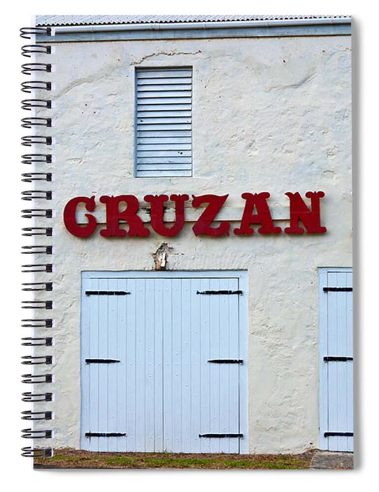 St Croix Spiral Notebook featuring the photograph Cruzan Rum Building by Iris Richardson