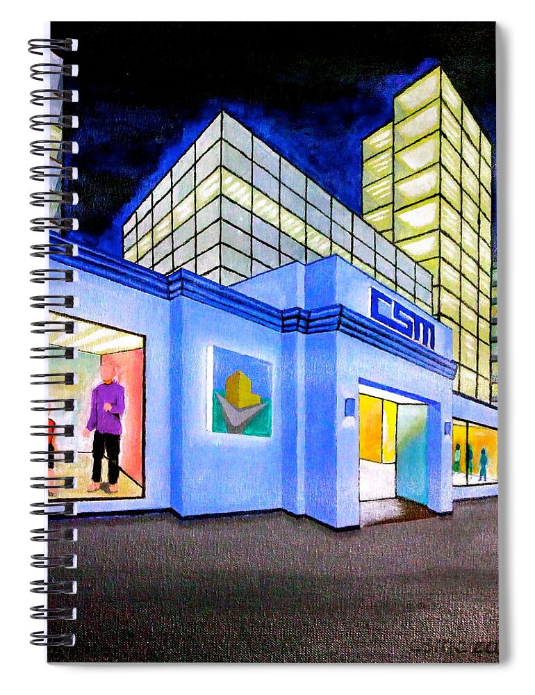 Building Spiral Notebook featuring the painting CSM Mall by Cyril Maza