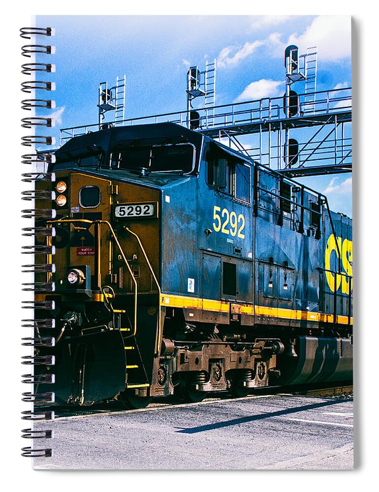 Csx 5292 Spiral Notebook featuring the photograph CSX 5292 Warner Street Crossing by Bill Swartwout
