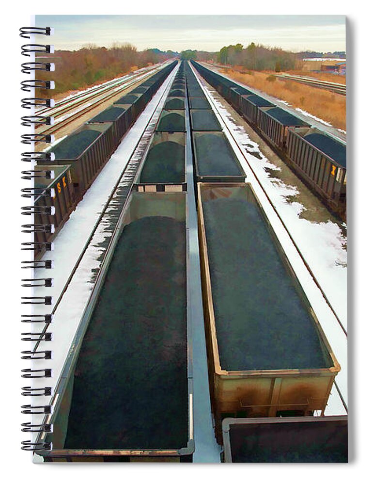 Train Spiral Notebook featuring the photograph CSX Coal Trains by Jerry Gammon
