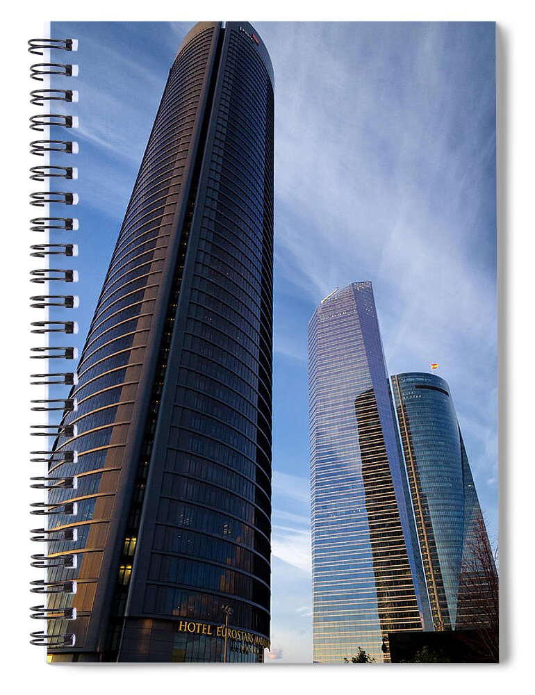 Plaza Spiral Notebook featuring the photograph Cuatro Torres Business Area by Pablo Lopez