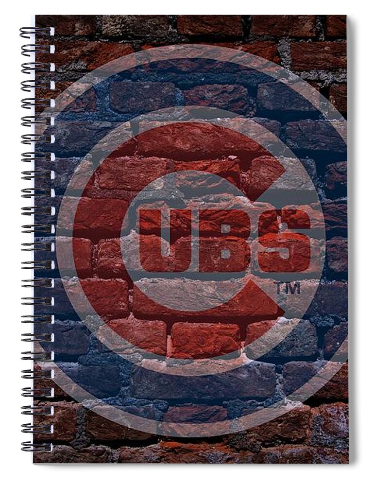 Baseball Spiral Notebook featuring the photograph Cubs Baseball Graffiti on Brick by Movie Poster Prints
