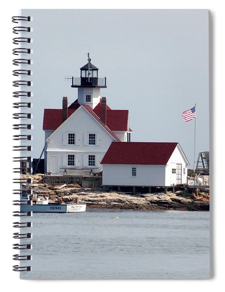 Cuckholds Light Spiral Notebook featuring the photograph Cuckholds Lighthouse by Catherine Gagne