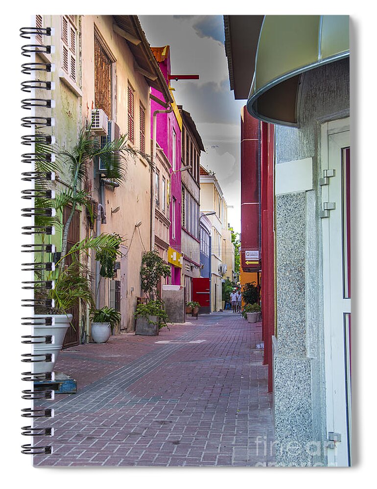 Alley Spiral Notebook featuring the photograph Curacao Alley by Louise Magno