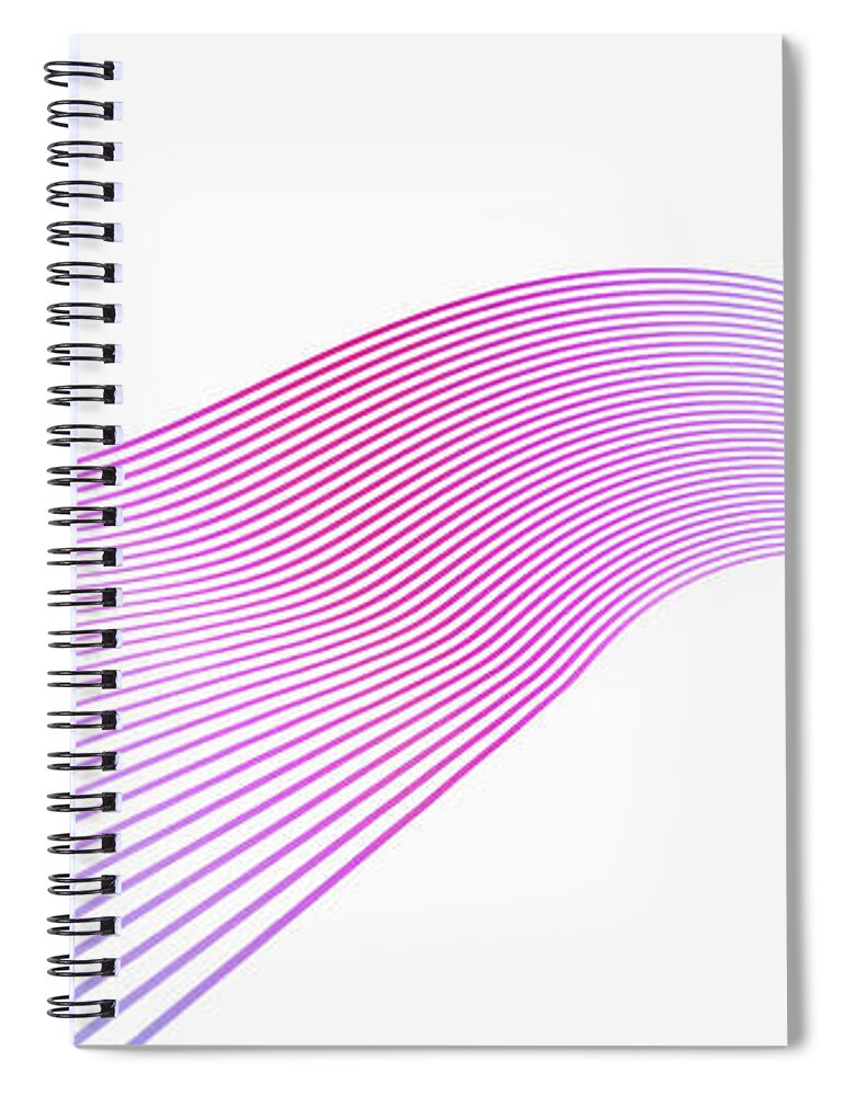 Curve Spiral Notebook featuring the digital art Curved Lines Against A White Background by Ralf Hiemisch