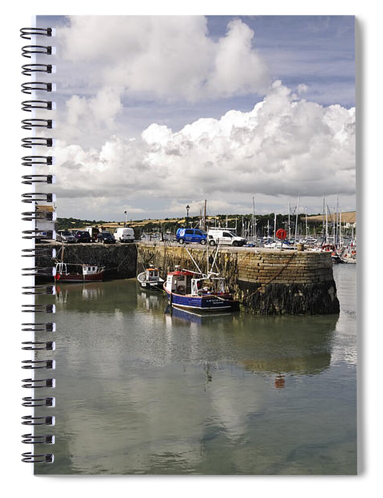 Britain Spiral Notebook featuring the photograph Custom House Quay and Falmouth Harbour by Rod Johnson