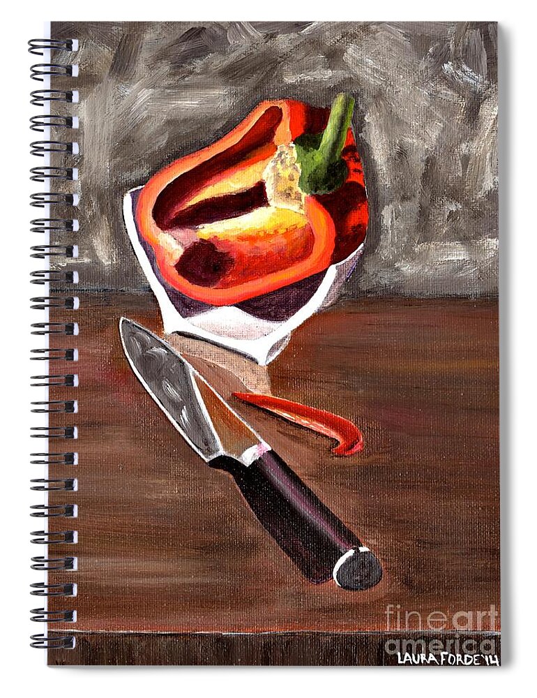 Still Life Spiral Notebook featuring the painting Cut In Half by Laura Forde