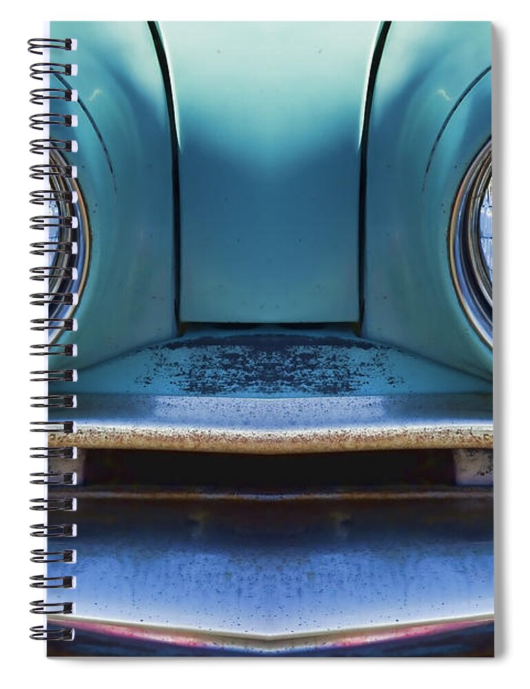 Cute Spiral Notebook featuring the photograph Cute Little Car Faces Number 1 by Carol Leigh
