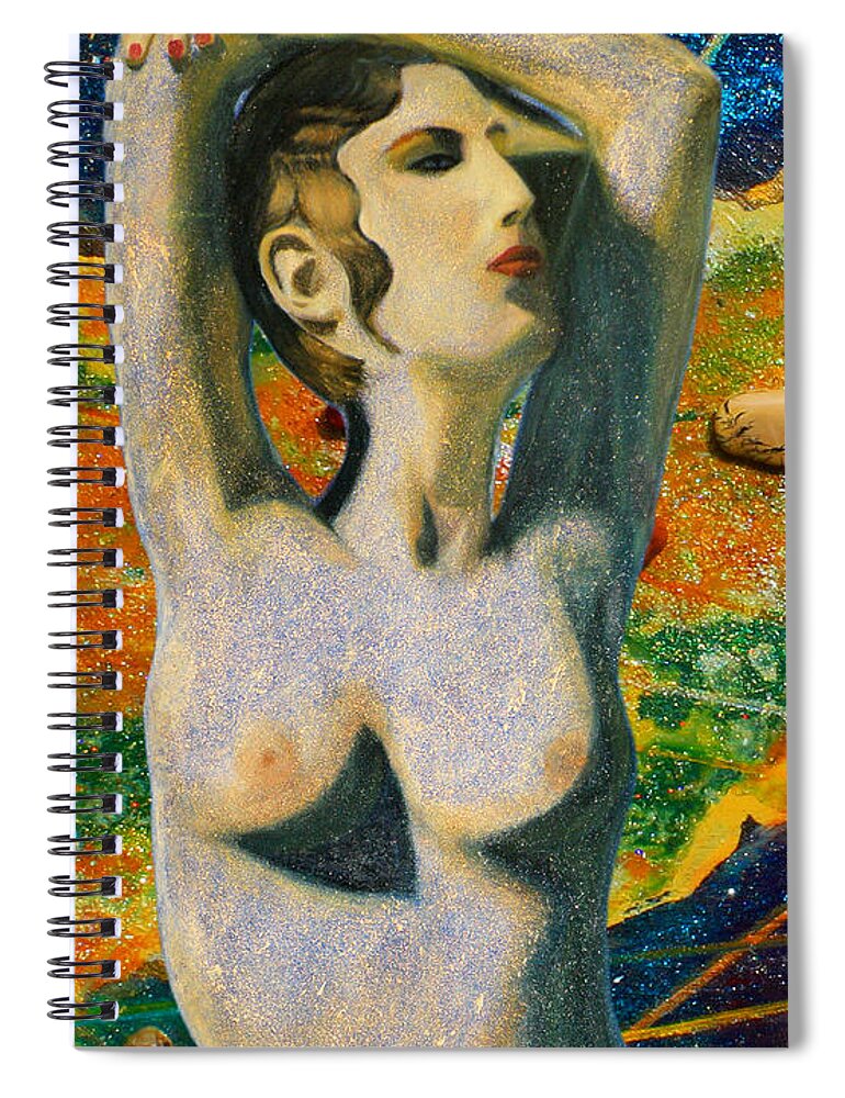 Augusta Stylianou Spiral Notebook featuring the digital art Cyprus Map and Aphrodite by Augusta Stylianou