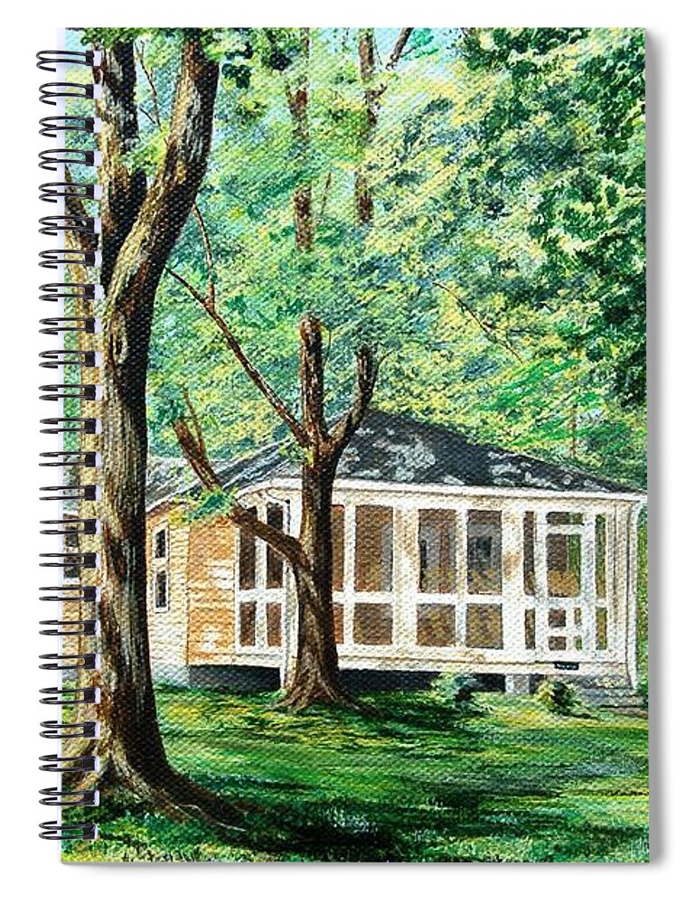 Traditional Spiral Notebook featuring the painting Dahlgren home by AnnaJo Vahle