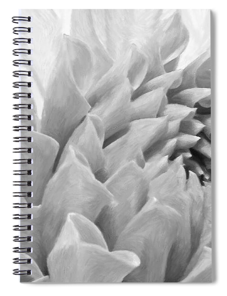 White Dahlia Spiral Notebook featuring the photograph Dahlia Petals - Digital Pastel Art Work by Sandra Foster