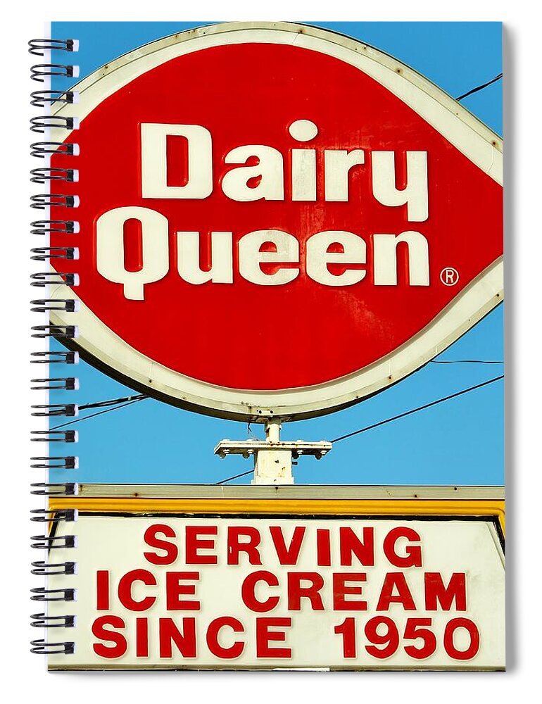 Dairy Queen Spiral Notebook featuring the photograph Dairy Queen Sign by Cynthia Guinn