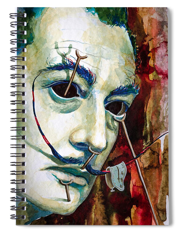 Dali Spiral Notebook featuring the painting Dali 2 by Laur Iduc