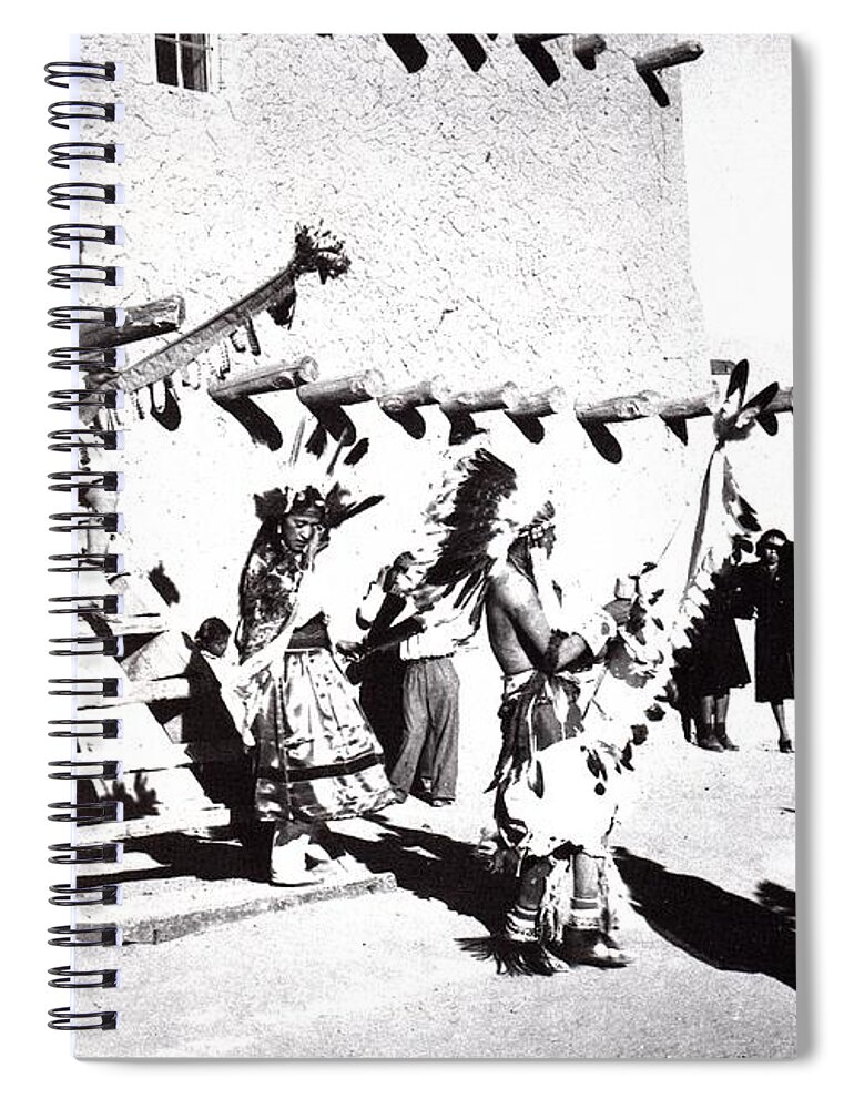 Dance San Ildefonso Peublo New Mexico Spiral Notebook featuring the digital art Dance San Ildefonso Peublo New Mexico 3 by Ansel Adams