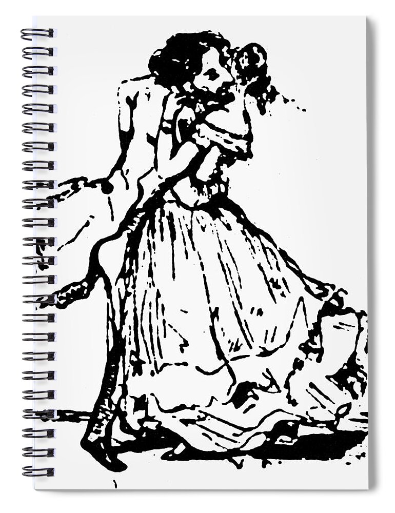 1846 Spiral Notebook featuring the painting Dance Waltz, 1846 by Granger