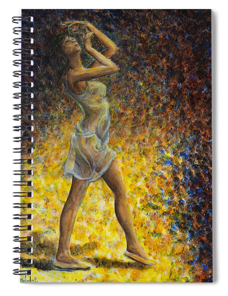 Dancer Spiral Notebook featuring the painting Dancer 07 by Nik Helbig