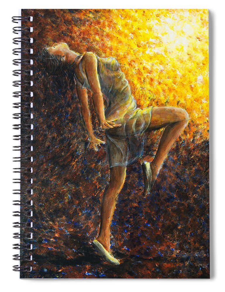 Dancer Spiral Notebook featuring the painting Dancer IX by Nik Helbig