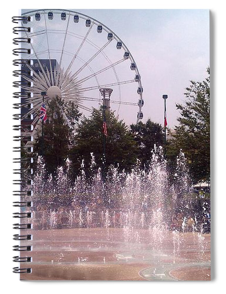 Centennial Park Atlanta Spiral Notebook featuring the photograph Dancing Fountains by Kenny Glover