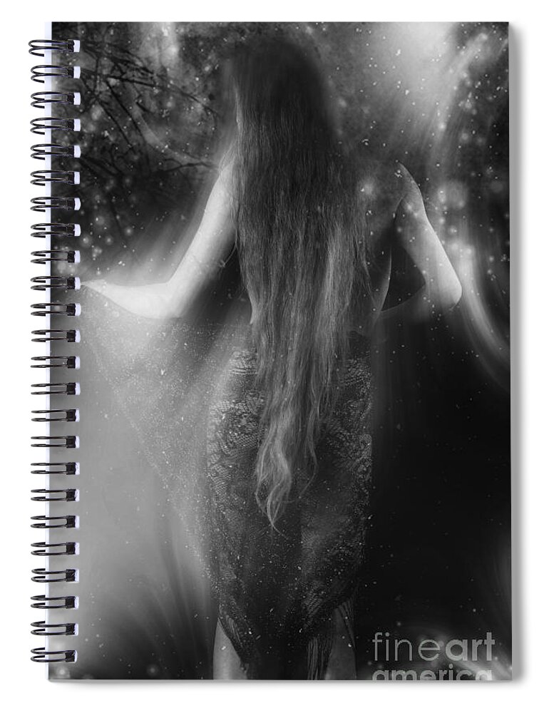 Festblues Spiral Notebook featuring the photograph Dancing in the Moonlight... by Nina Stavlund