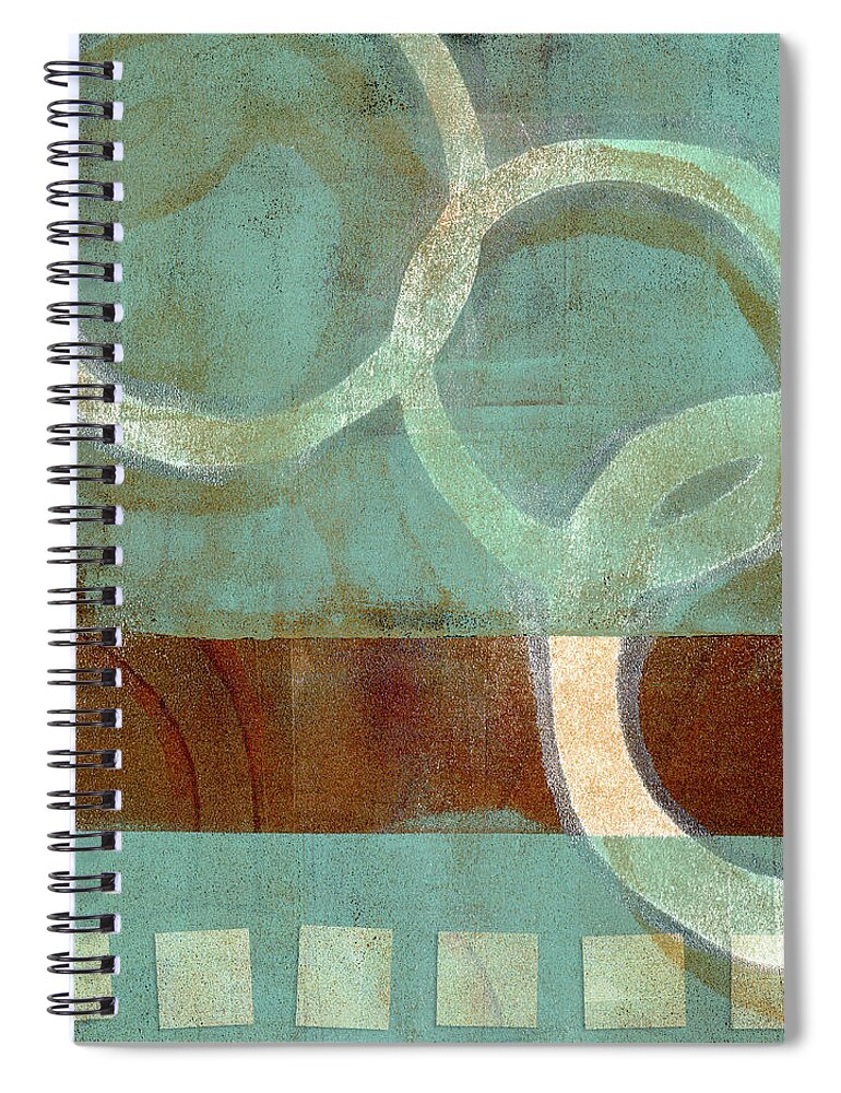 Monoprint Spiral Notebook featuring the mixed media Dangling Conversation Monoprint by Carol Leigh