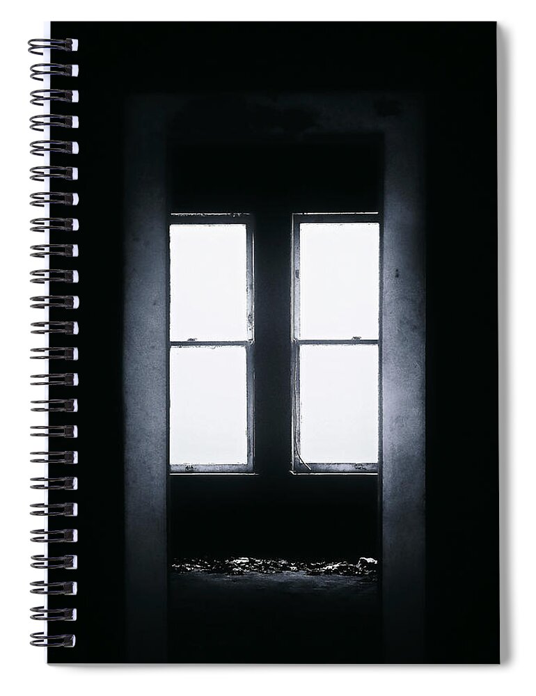 Night Spiral Notebook featuring the photograph Dark Empty Room by Trish Mistric