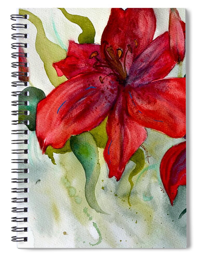 Lily Spiral Notebook featuring the painting Dark Stars Detail by Beverley Harper Tinsley