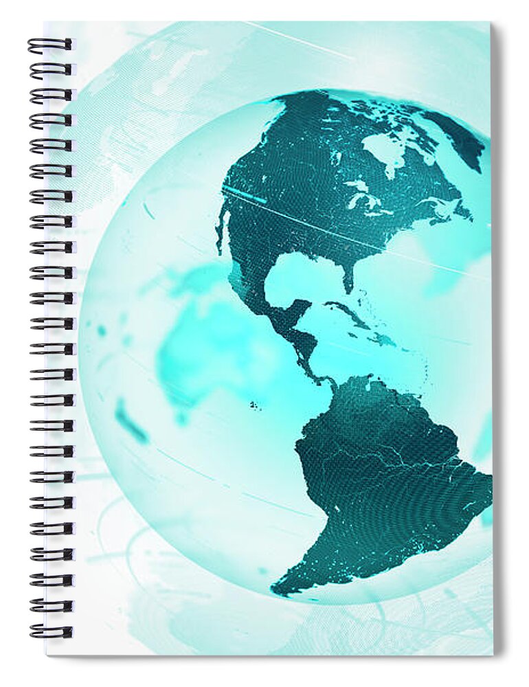 America Spiral Notebook featuring the photograph Data Swirling Around North And South by Ikon Ikon Images