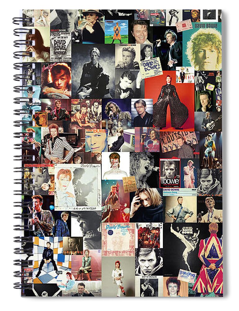 David Bowie Spiral Notebook featuring the digital art David Bowie Collage by Zapista OU