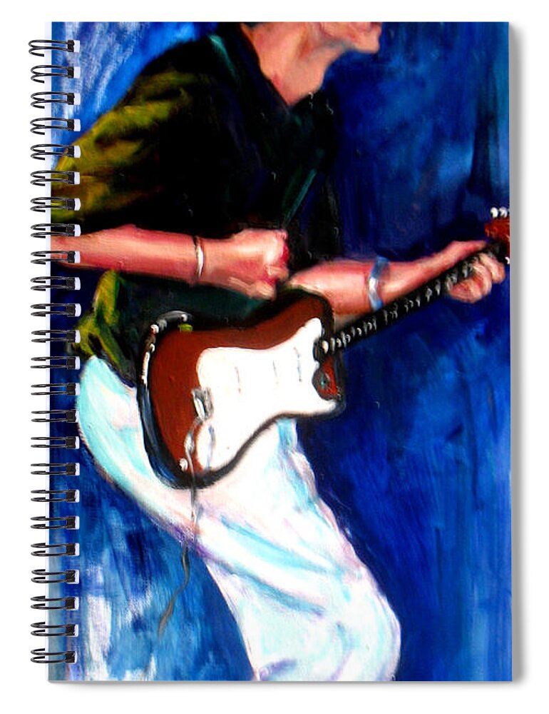 New Orleans Spiral Notebook featuring the painting David on Guitar by Beverly Boulet