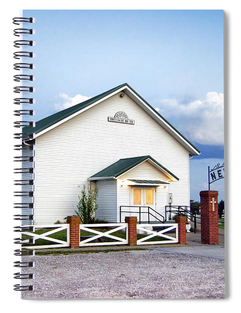 Church Spiral Notebook featuring the photograph Dawn at New Salem by Cricket Hackmann