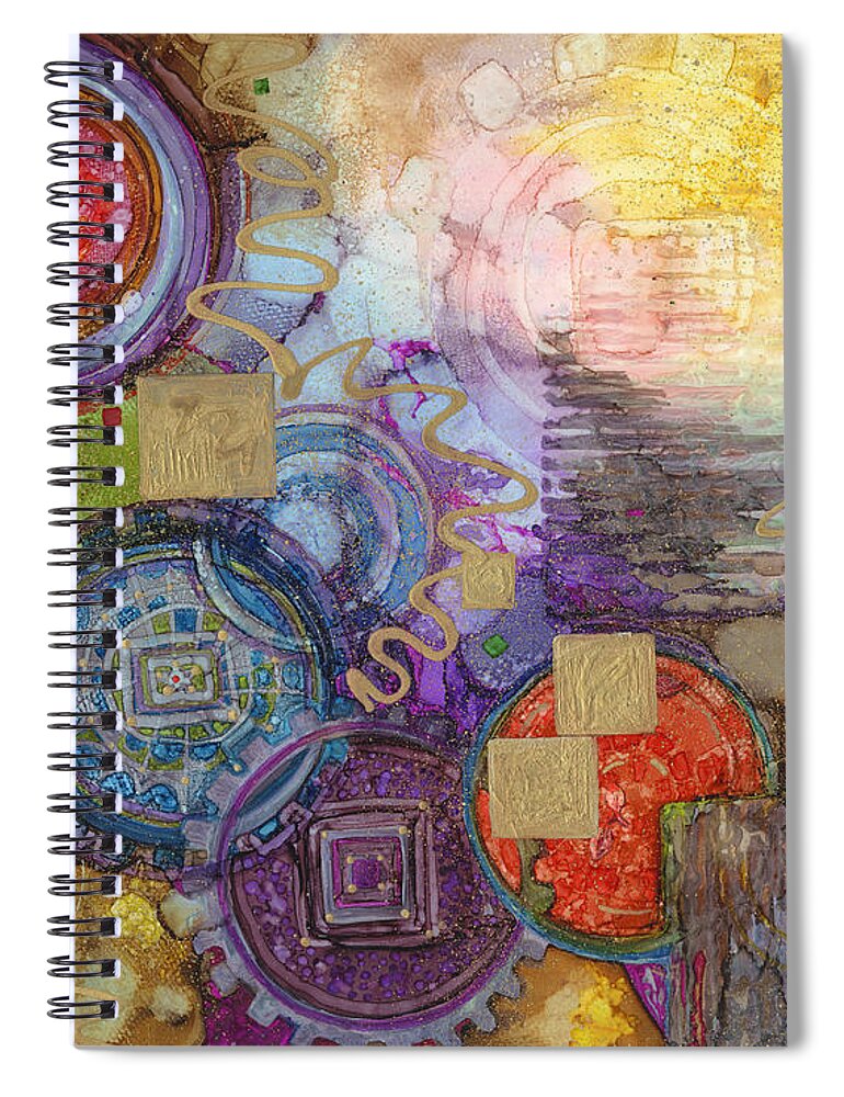 Abstract Spiral Notebook featuring the painting Dawn Breaks by Vicki Baun Barry