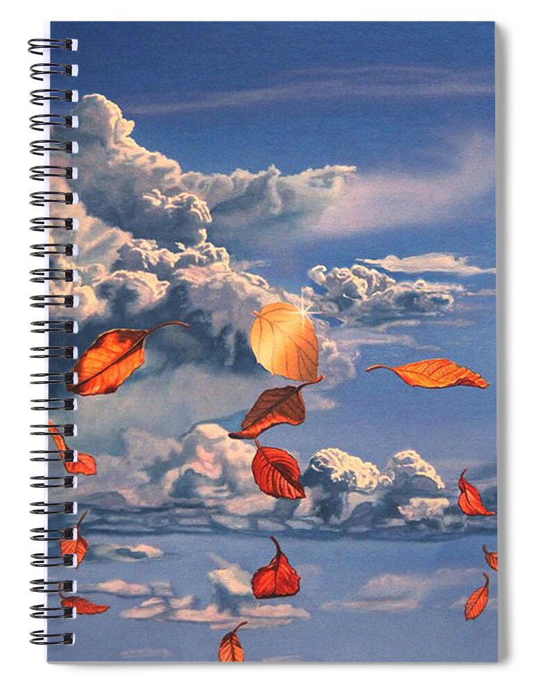 Leaves Spiral Notebook featuring the painting Dawn of Imagination by Patrick Whelan