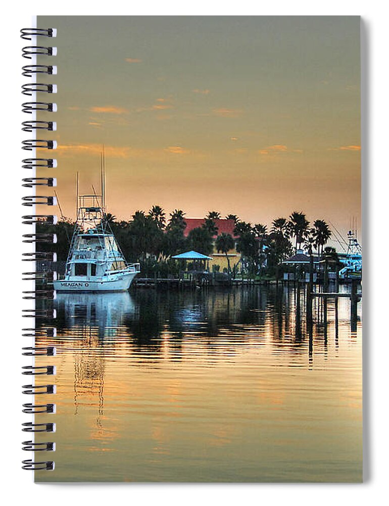 Alabama Spiral Notebook featuring the photograph Dawn on a Orange Beach Canal by Michael Thomas
