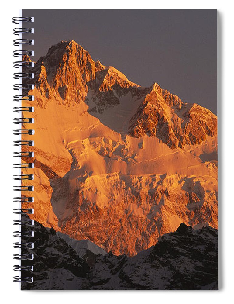 Feb0514 Spiral Notebook featuring the photograph Dawn On Kangchenjunga Talung by Colin Monteath