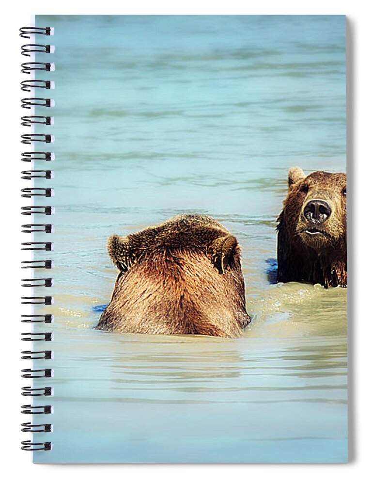 Bear Spiral Notebook featuring the photograph Day at the Spa by Melanie Lankford Photography