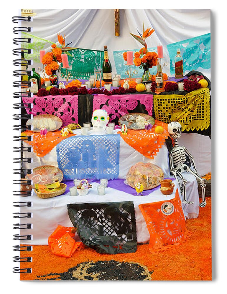 Travel Spiral Notebook featuring the photograph Day Of The Dead Altar, Mexico by John Shaw