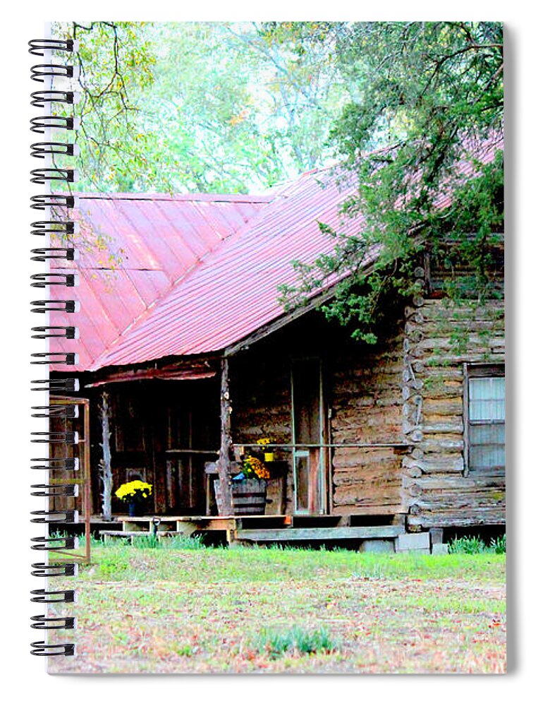 Rustic Houses Spiral Notebook featuring the photograph Days Long Gone by Kathy White