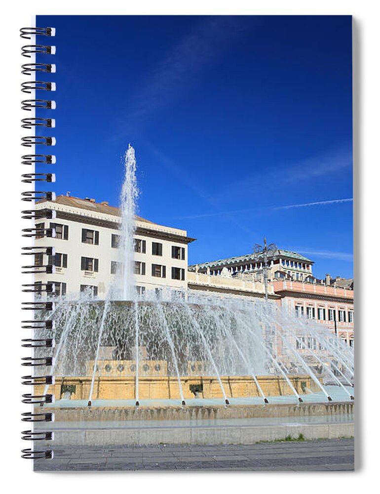 Architecture Spiral Notebook featuring the photograph De Ferrari square - Genova by Antonio Scarpi