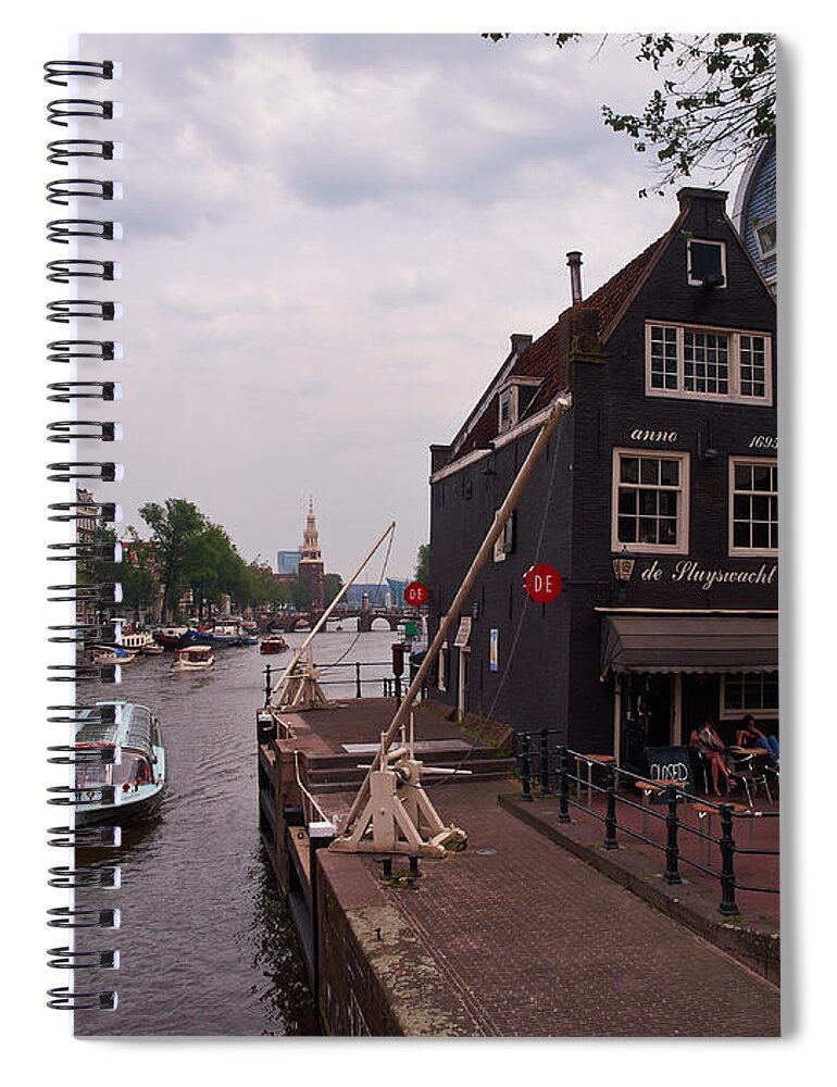 Alankomaat Spiral Notebook featuring the photograph de Sluyswacht Amsterdam by Jouko Lehto