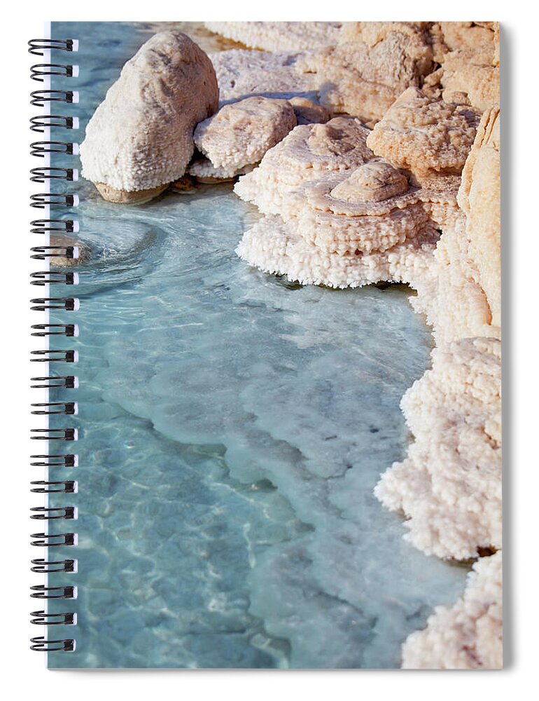 Water's Edge Spiral Notebook featuring the photograph Dead Sea by Miljko