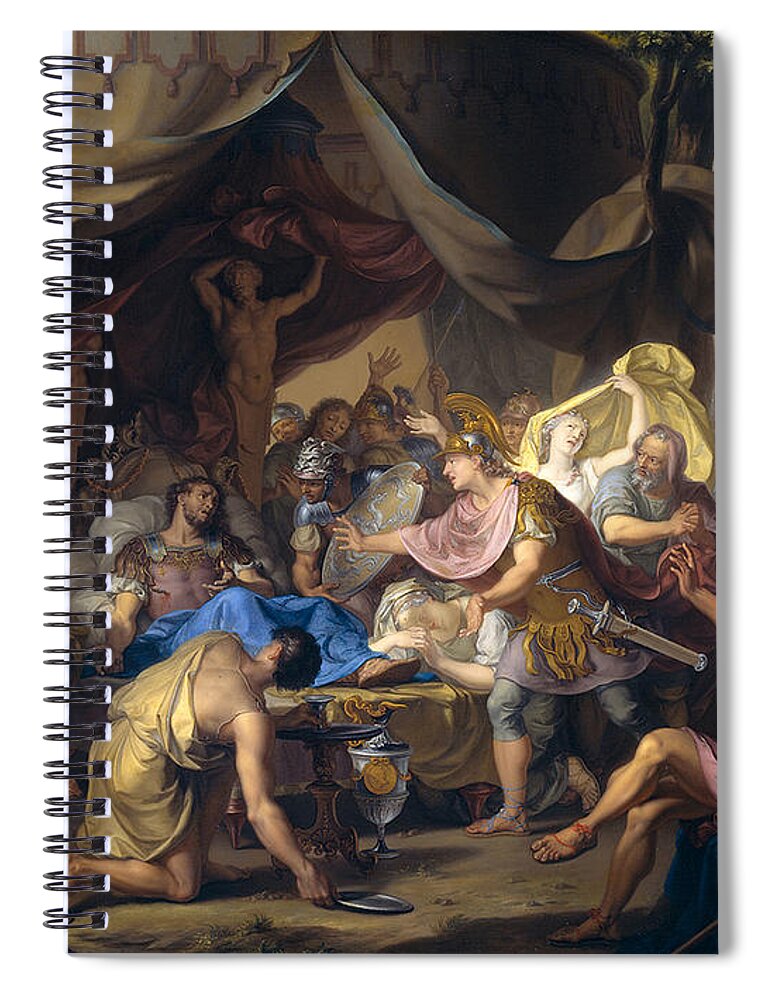 Isaak Walraven Spiral Notebook featuring the painting Death of Epaminondas by Isaak Walraven