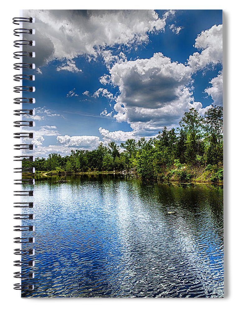 Blue Spiral Notebook featuring the photograph Deep at Klondike Lake by Bill and Linda Tiepelman