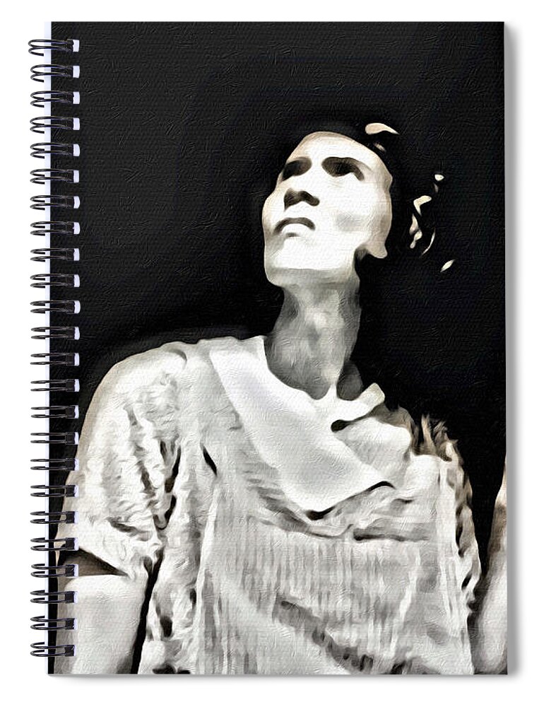 Black And White Painting Spiral Notebook featuring the photograph Deep in Thought by Joan Reese