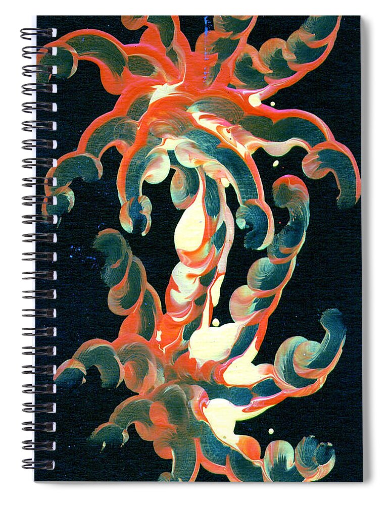 Organic Spiral Notebook featuring the painting Deep Sea forms 1 by Steve Sommers