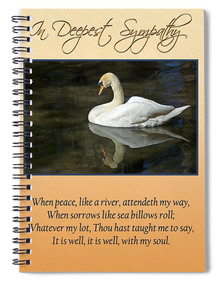 Swans Spiral Notebook featuring the photograph Deepest Sympathy Card by Carolyn Marshall