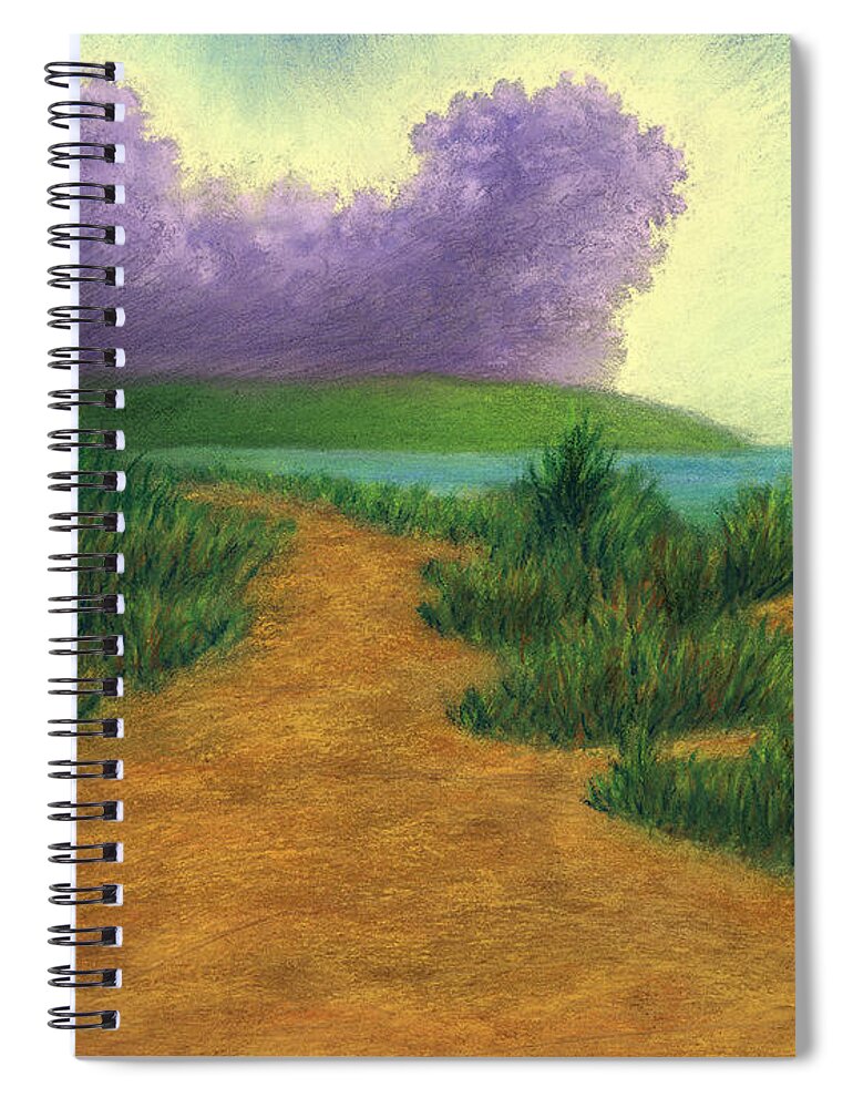 Del Spiral Notebook featuring the pastel Del Mar Trails 03 by Michael Heikkinen
